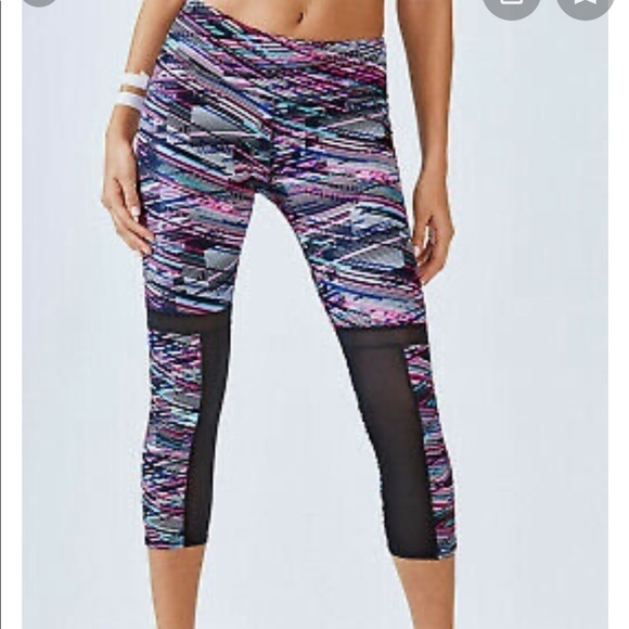 fabletics Zoe Black Digit mesh panel Leggings Sz M - Picture 1 of 7